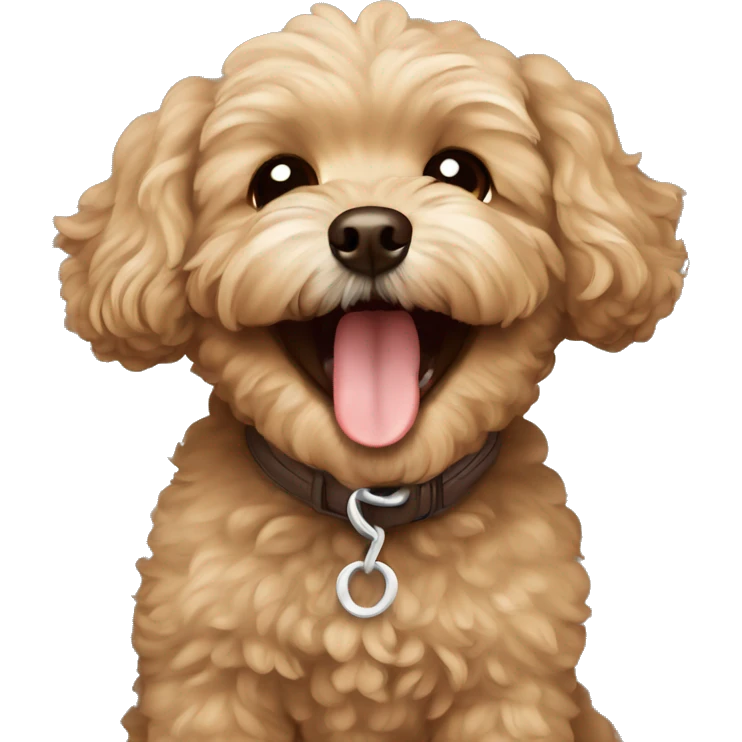 brown maltipoo laughing emoji