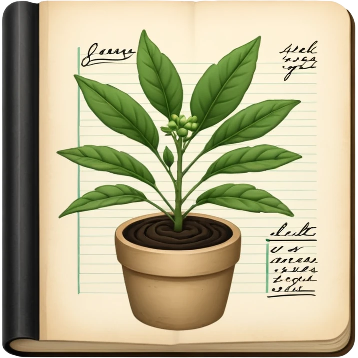 observation log with records about plant. Transparent background emoji
