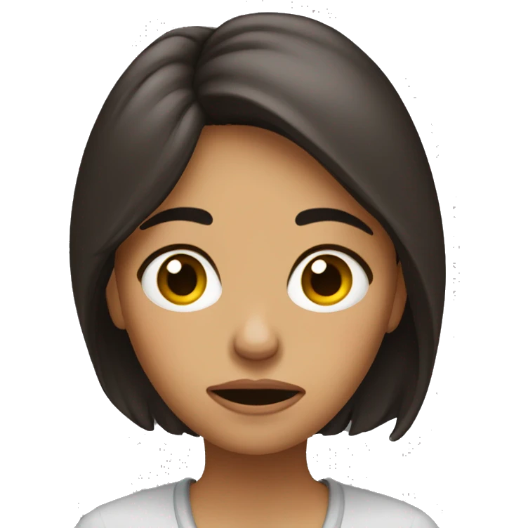 dissatisfied brunette emoji