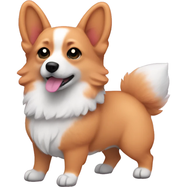 pink skin and pink furry colored corgi completely pink emoji