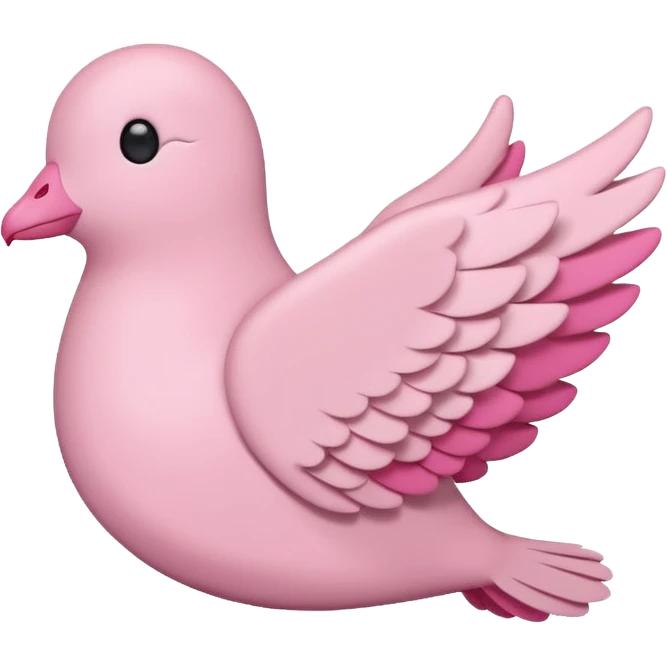 a minimalist emoji of a pink peace dove with pink hearts around it emoji
