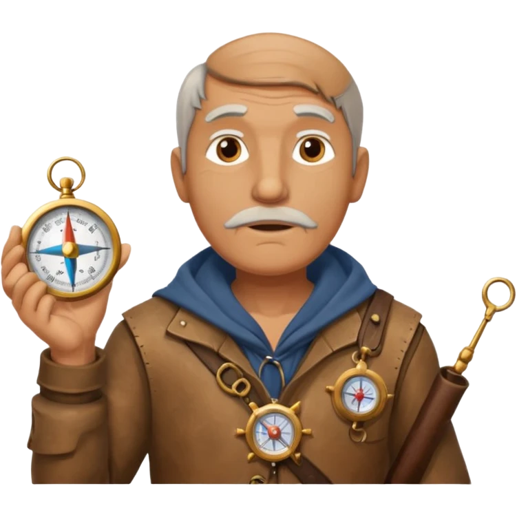 Ancient  man  with compass emoji