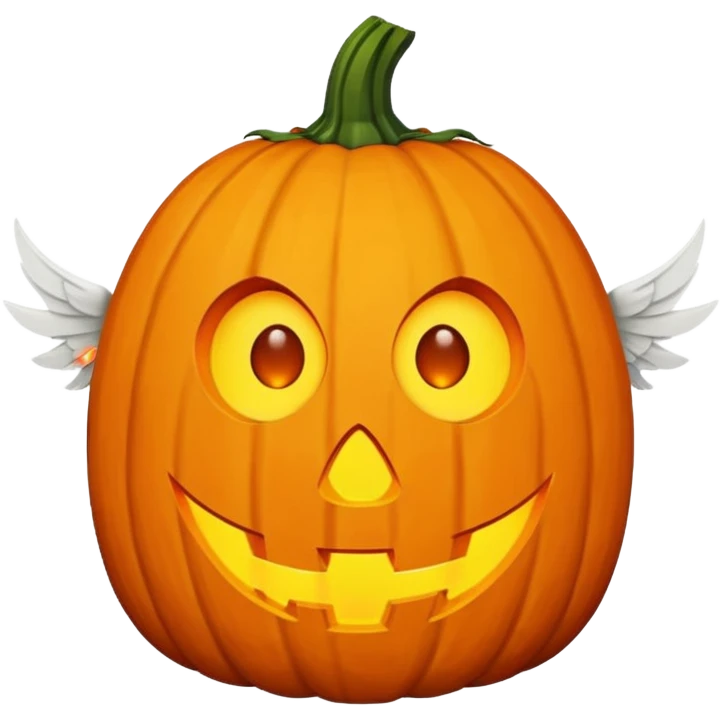 jack-o'-lantern with white wings and mystery symbols in the eyes. emoji