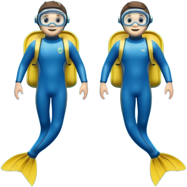A 3D cartoon pair of diving flippers on a white background, shiny rubber texture, Memoji-style rendering. emoji