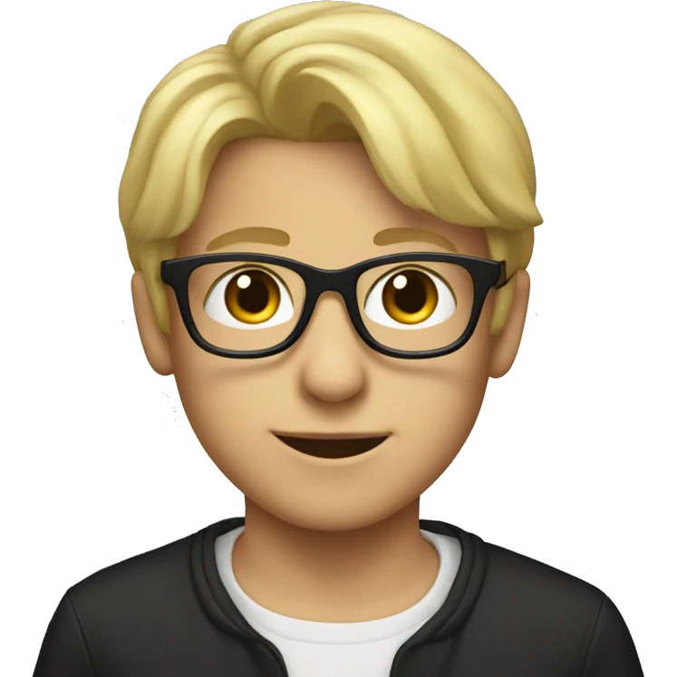 blonde boy in black glasses emoji