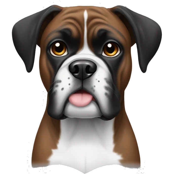 Black and white boxer dog emoji