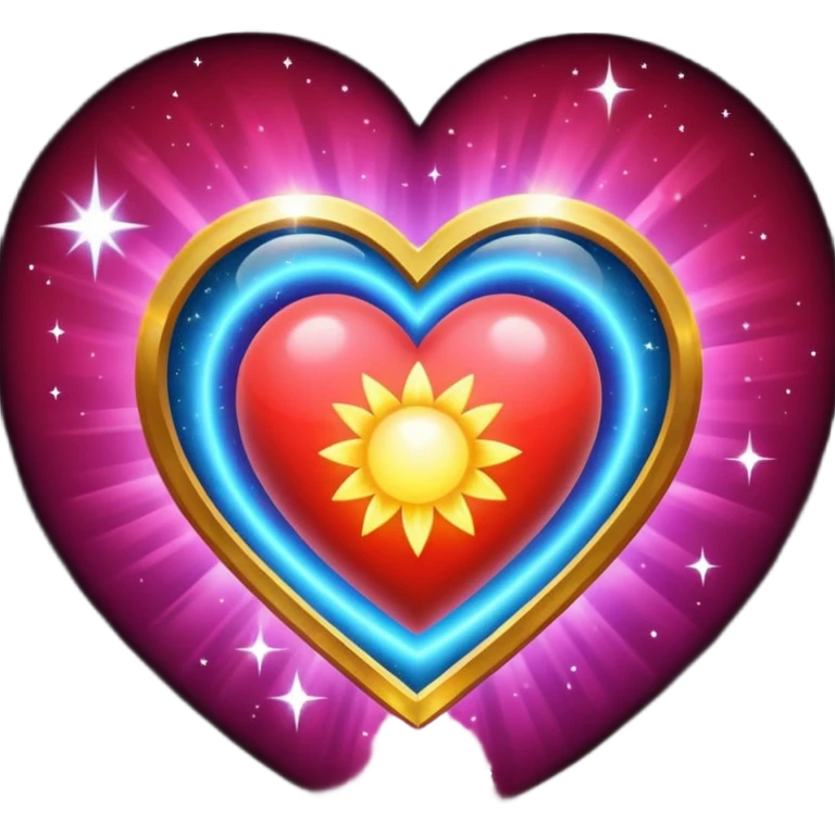 Cosmic heart radiating love and light emoji