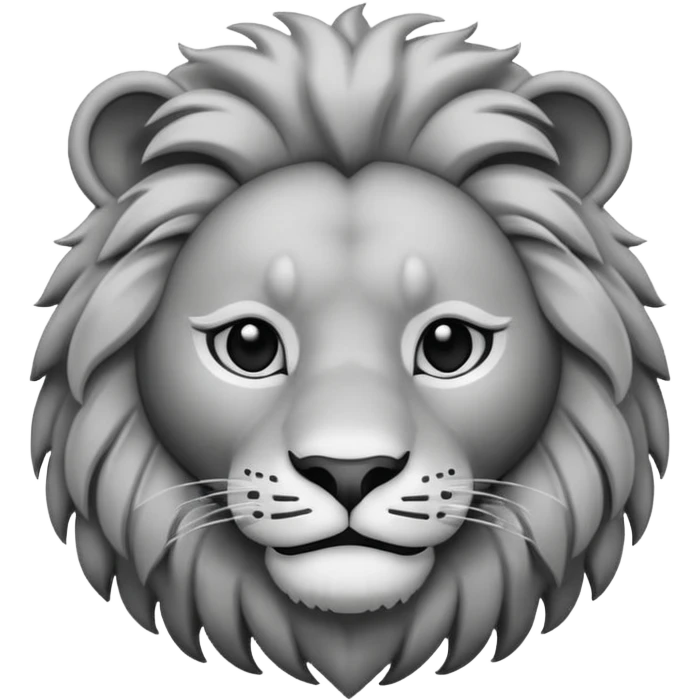 A face of lion roraing in black and white emoji emoji
