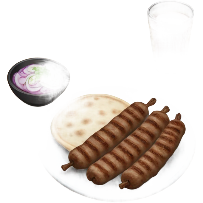 Bosnian national dish called cevapi from restaurant zeljo  emoji