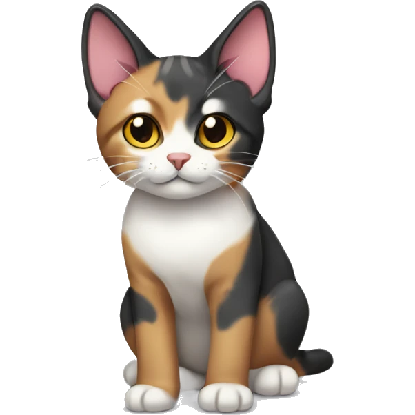 Tricolor fold-eared cat emoji