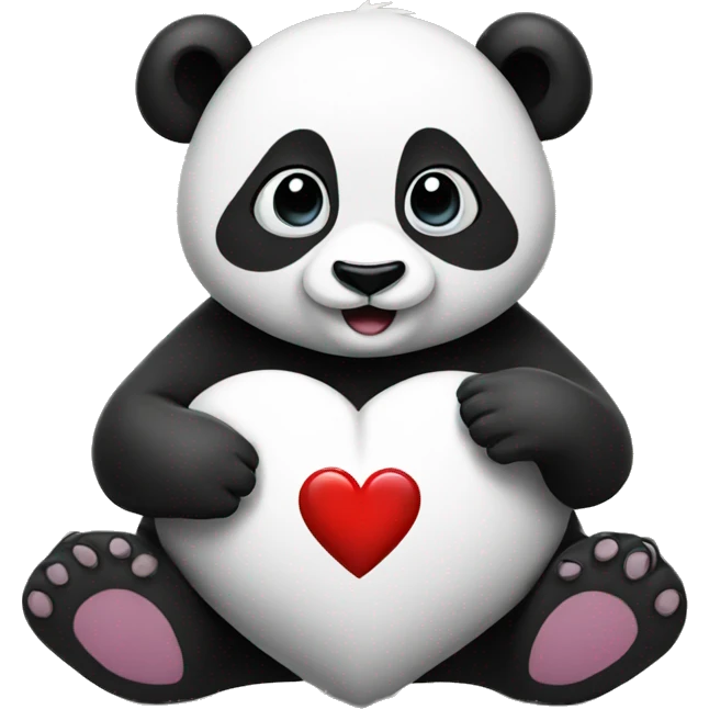 panda with heart emoji