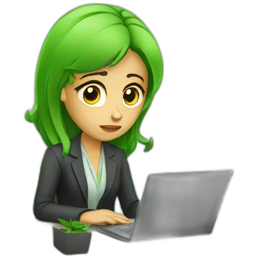 marketer-girl-office-sad-green emoji