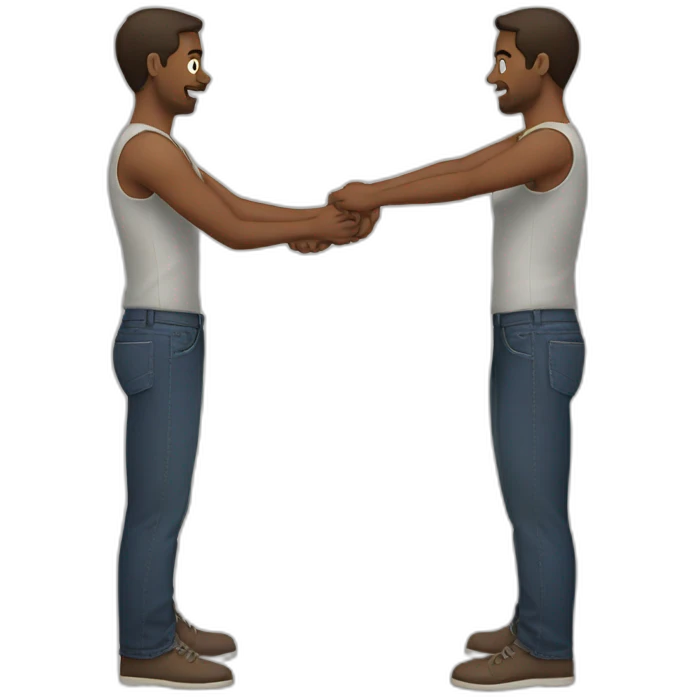A man puts pants on his arm emoji