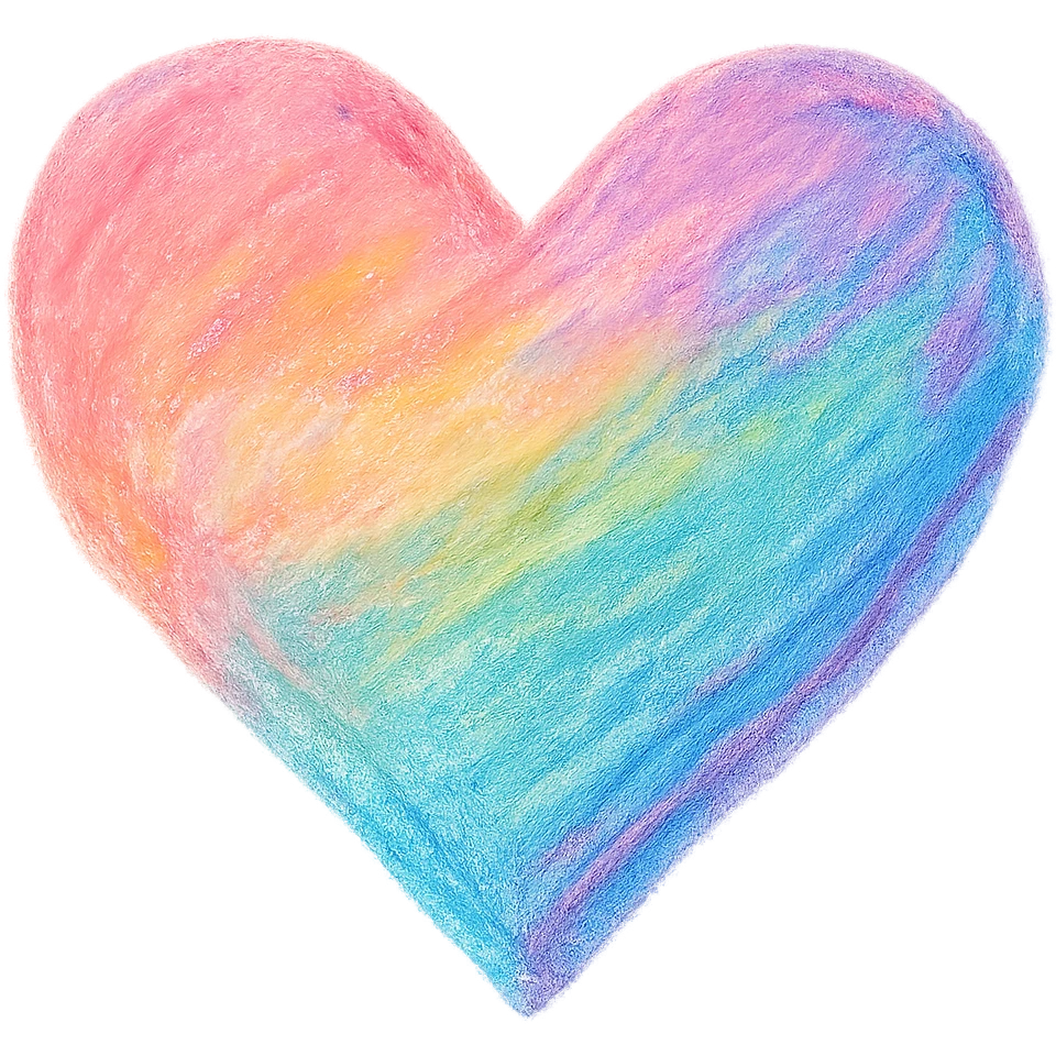 heart with a painterly pastel chalk effect emoji