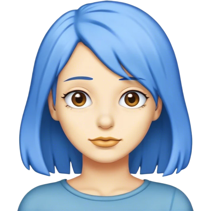 blue hair weoman Simpson emoji