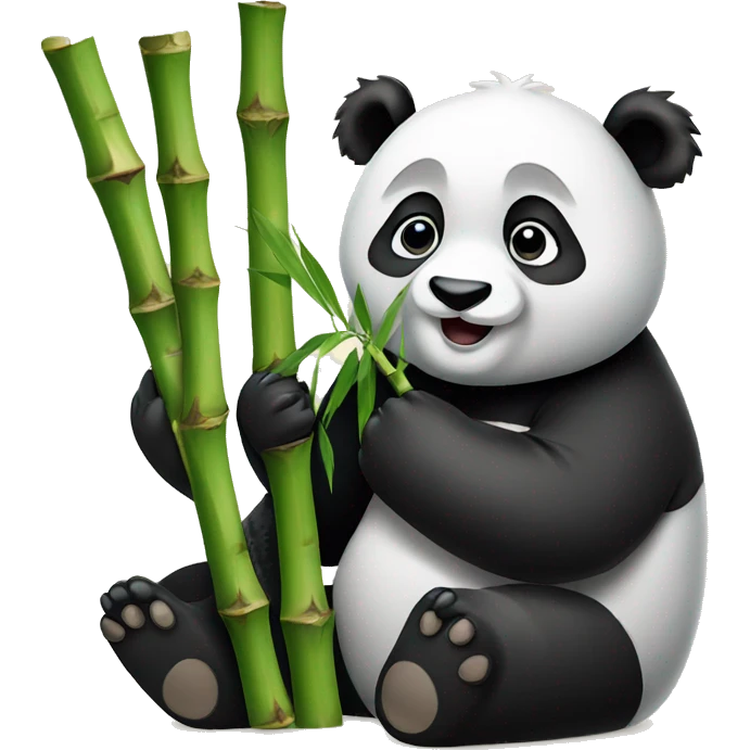 Panda eating bamboo  emoji