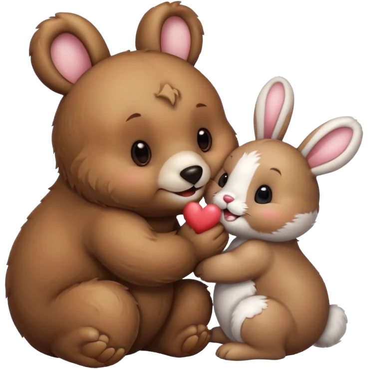 A bear kissing a bunny emoji
