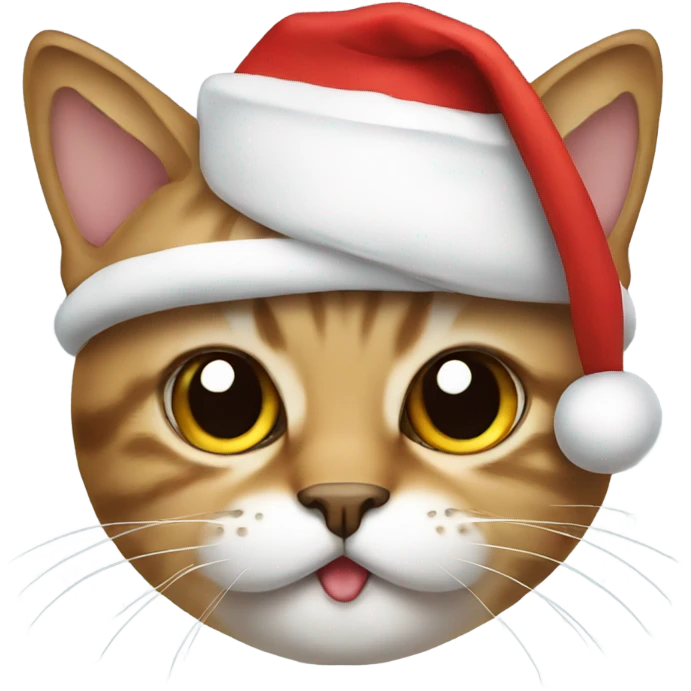 Cat wearing Santa hat with a mustache  emoji