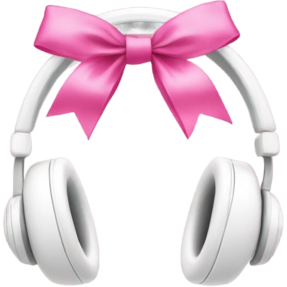 White headphones with pink bows emoji