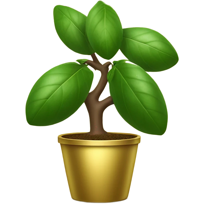 Avocado tree in gold pot emoji