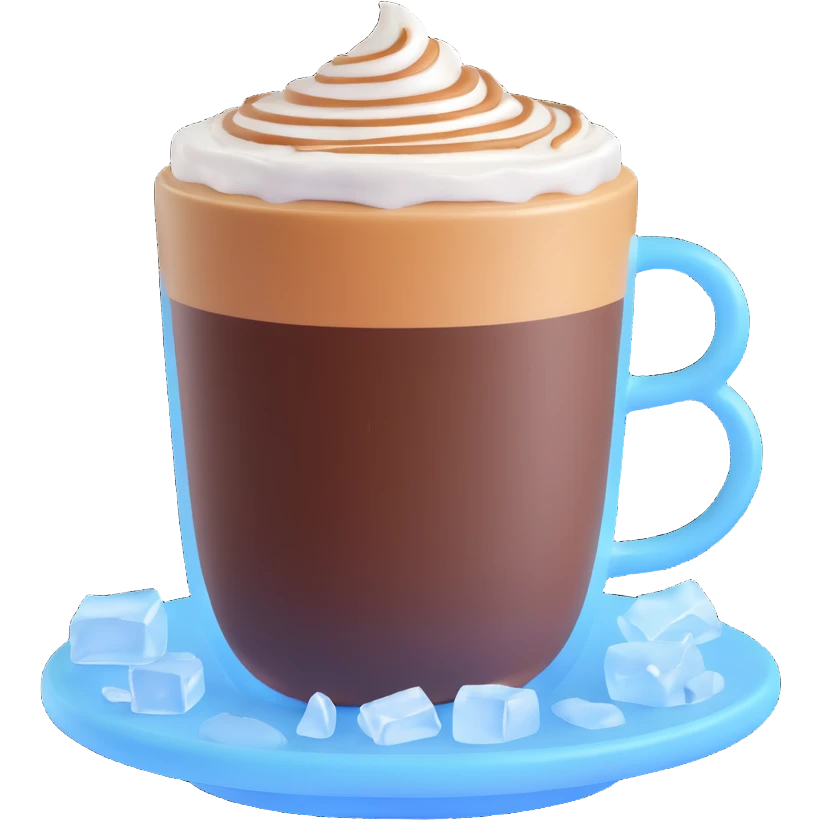 a cup of coffee with a layer of ice on top, looking cold and refreshing emoji