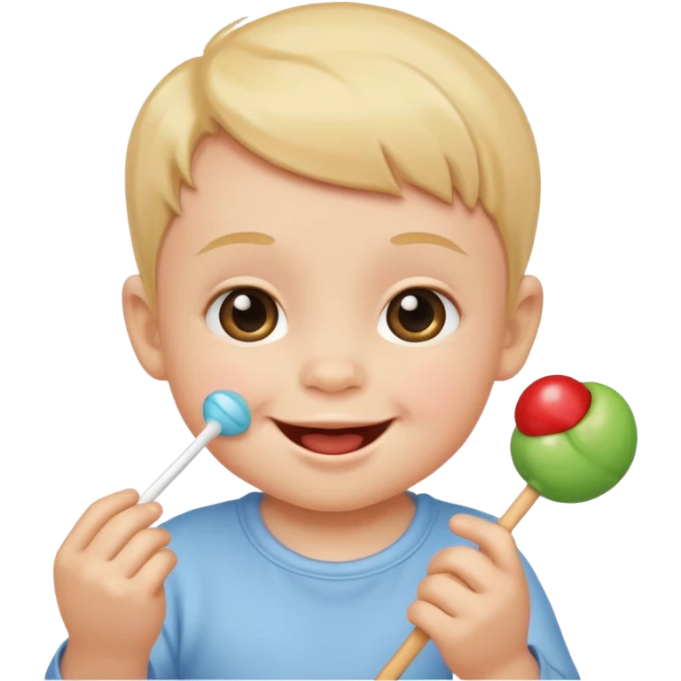 emoji cute baby with sucker (only head, no ears) emoji