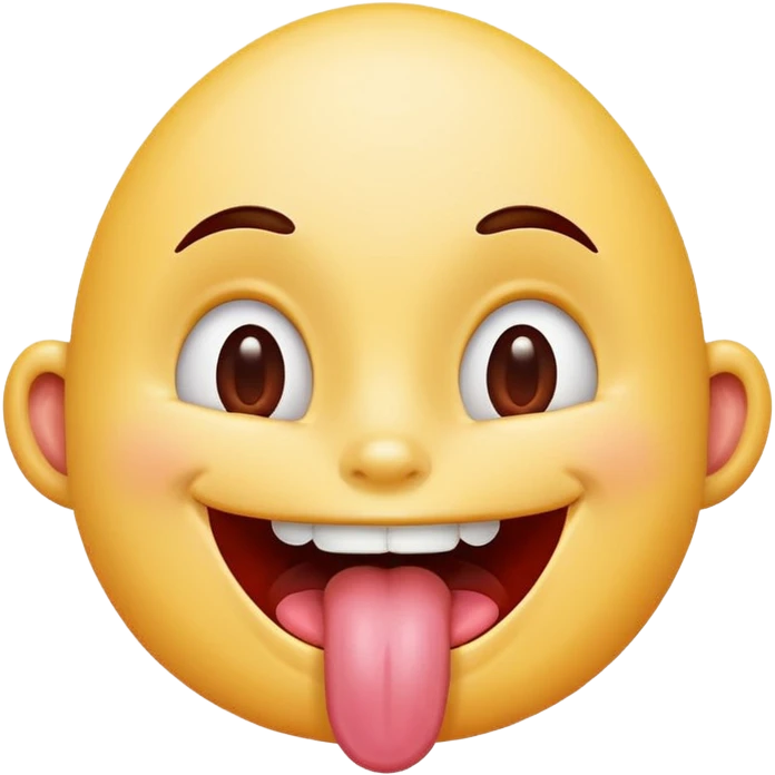 face with a big smile and tongue out, savoring something tasty emoji