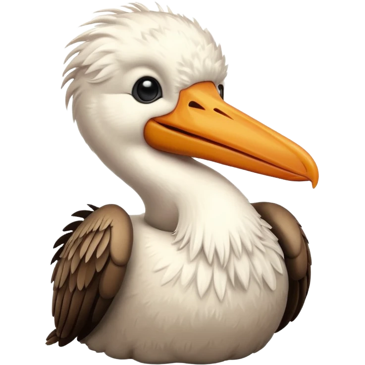 Create a really cute,  simple, cartoon pelican emoji that i can copy and paste into text emoji