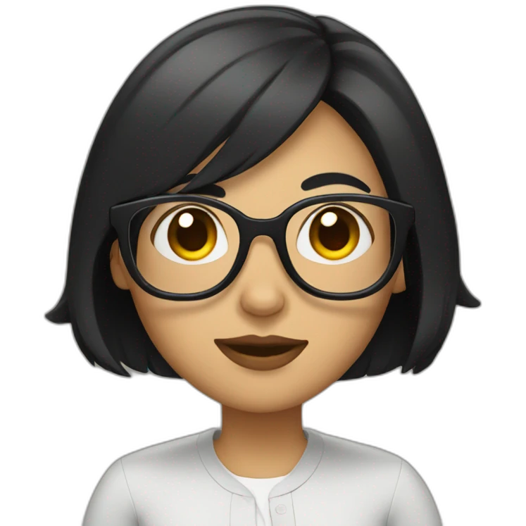 woman with short black hair and glasses emoji