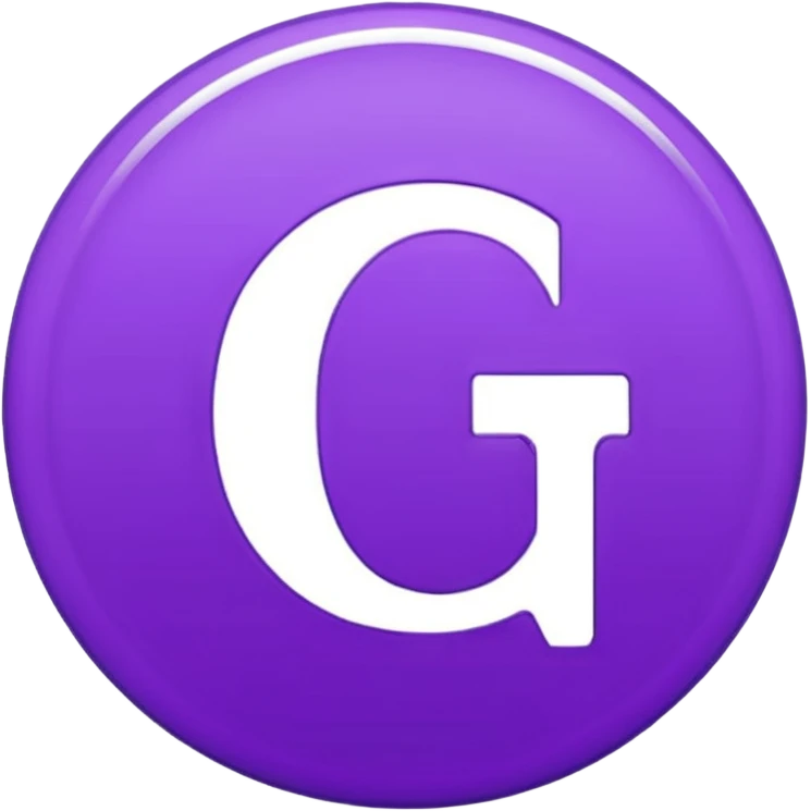 Purple circle 🟣 with letters iG in it - lowercase i and Capital G emoji