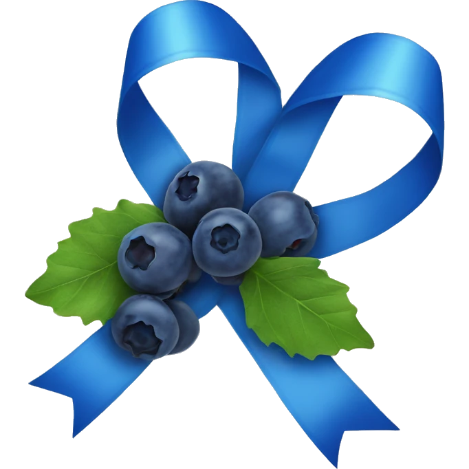 Blue Ribbon with Blueberrys on it emoji