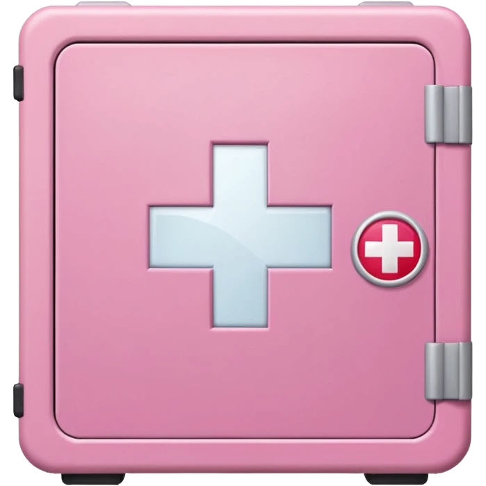 
pink first aid cabinet front glass emoji