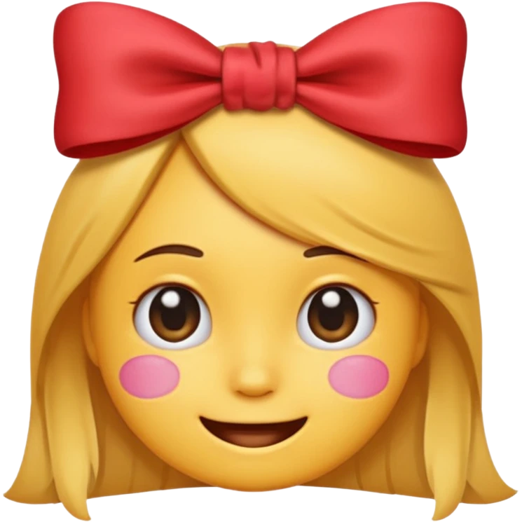 Cute emoji with bow on right side top head with this head 🥹 emoji