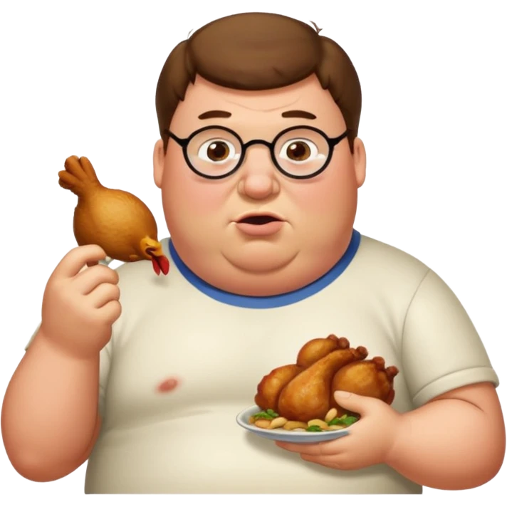 can you do  Peter Griffin stand and eat chicken thighs emoji