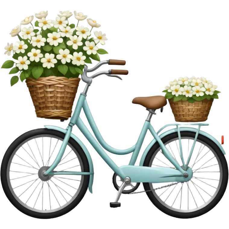 Bicycle with white flowers in front emoji