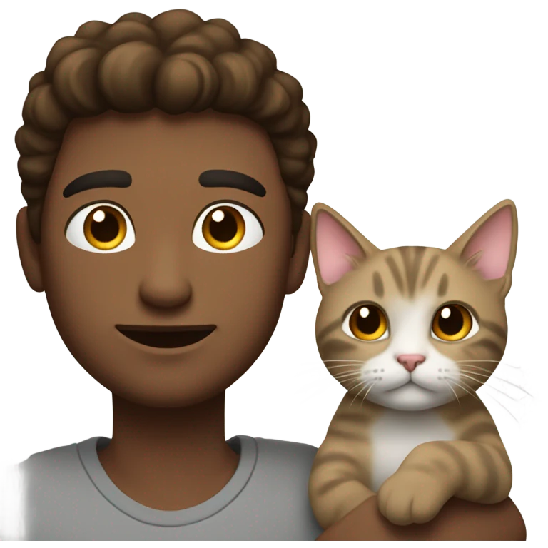 casual portrait of a man with cat emoji