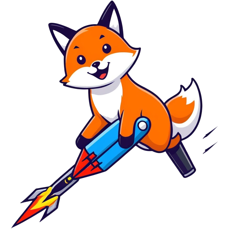 Mean and Evil Fox launching rockets and missiles    emoji
