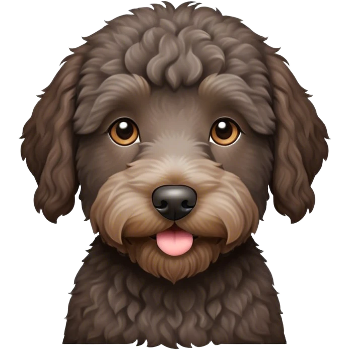 Dark brown gray labradoodle emoji