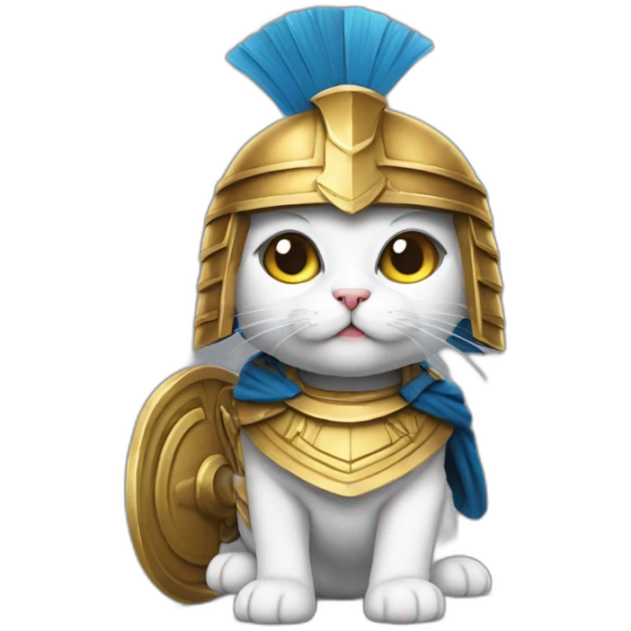 cat dressed as an greek hoplite emoji