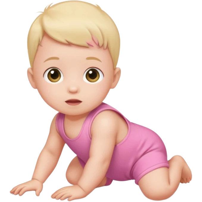Baby in pink romper crawling emoji