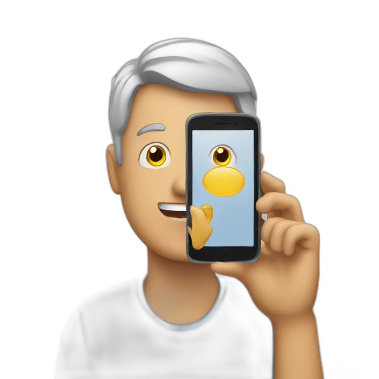 person watching phone happy  emoji