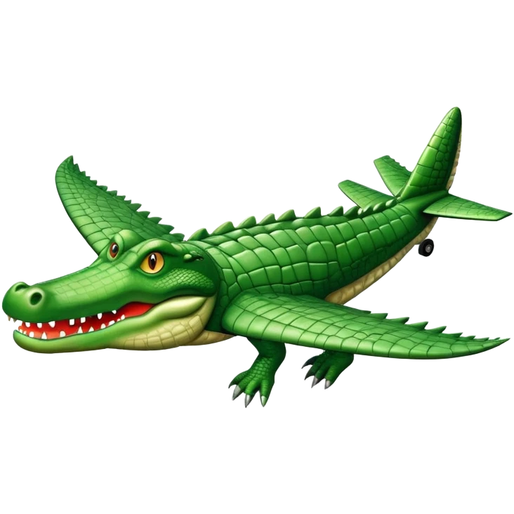 crocodile with big airplane wings instead of arms  emoji