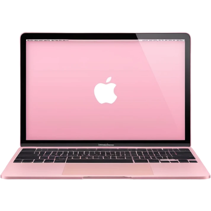 Create me a pink mabook desktop screen emoji