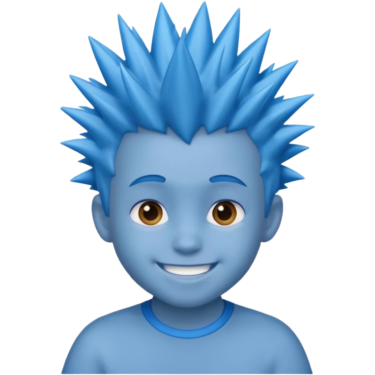 blue spiky haired kid  emoji