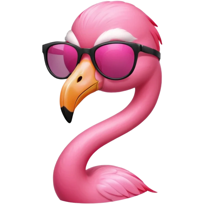 cool flamingo with black sunglasses emoji