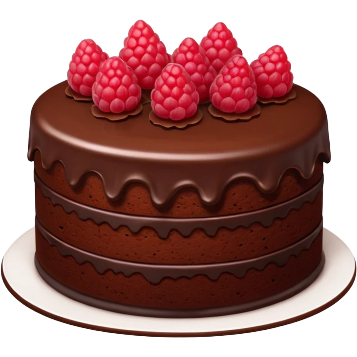 chocolate cake with raspberries on top emoji