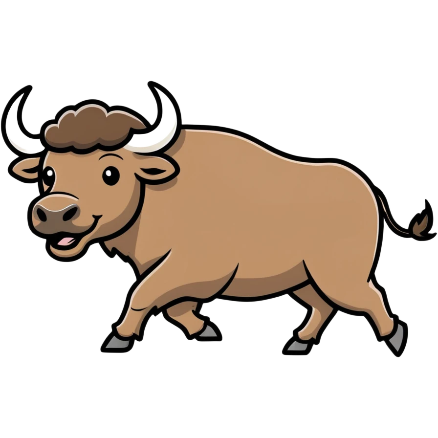 Smiling Buffalo in motion emoji