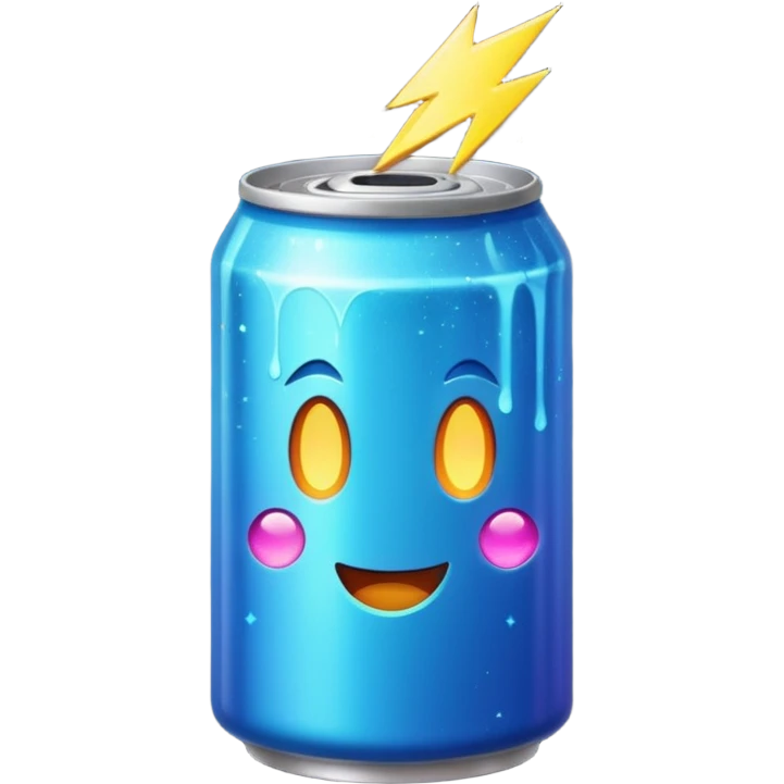 can with electric sparkles, vibrant colors emoji