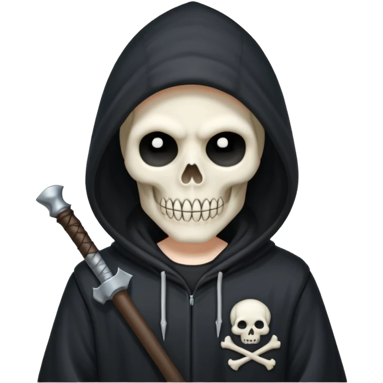 A cute Grim Reaper with a hoodie emoji