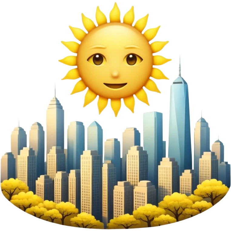 A SHINING AND RADIANT SUN WITHOUT FACE END WITH CITY OR WAVES emoji